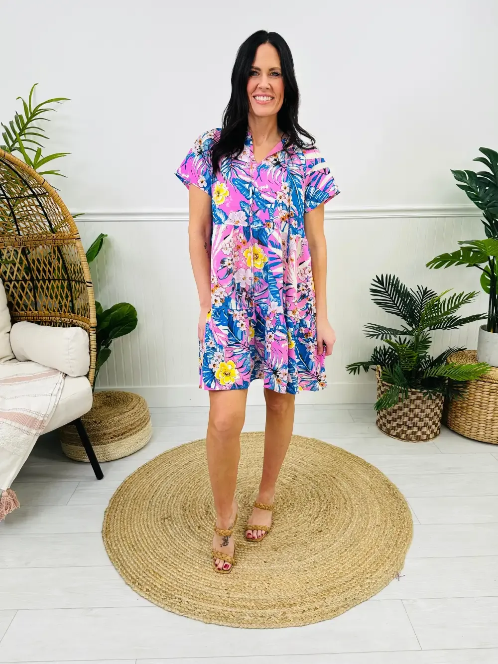 Bali Breeze Dress In Pink Combo