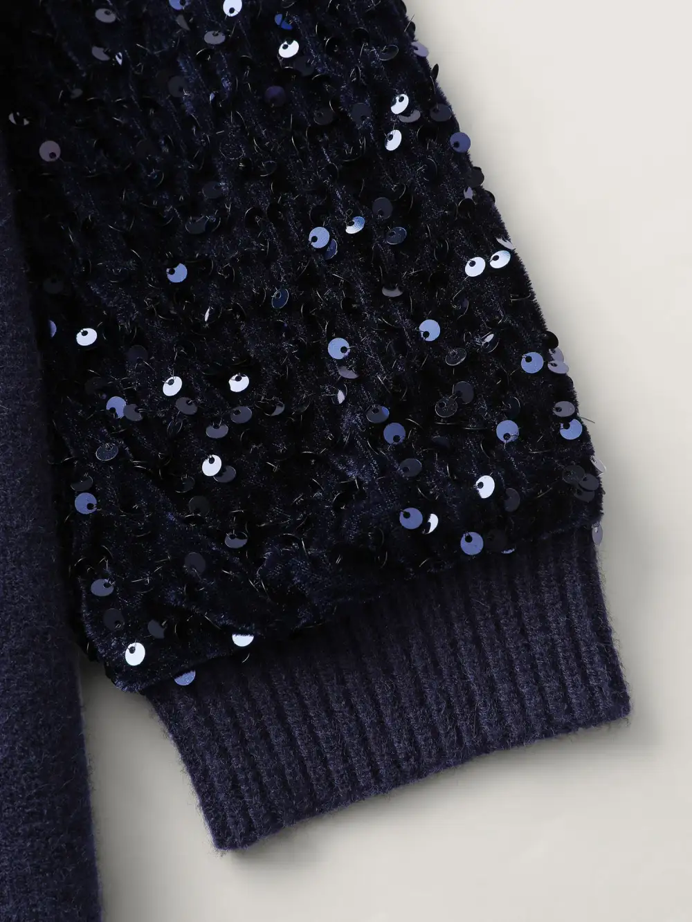 Twist Floral Sequin Sleeve Pullover