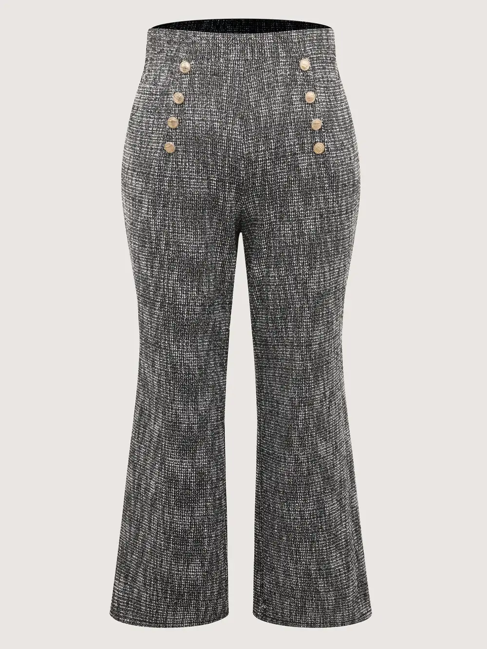 Tweed Metal Buttons Detail Pants