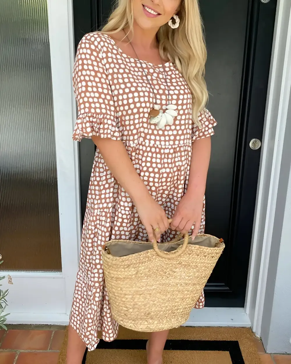 Morgane | Chic and Lightweight Midi Dots Dress