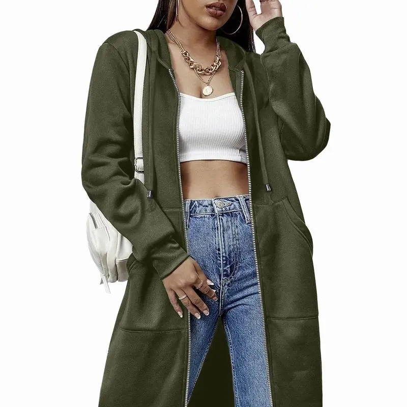 Women's Casual Zip - Up Fleece Hoodie Jacket