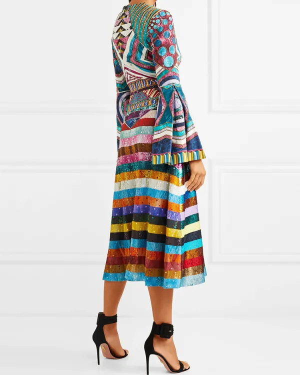 Shiny retro midi dress