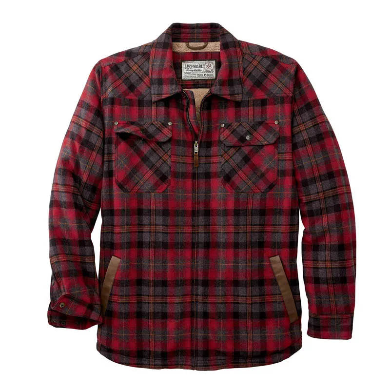 Check Texture Plus Fleece Warm Jacket
