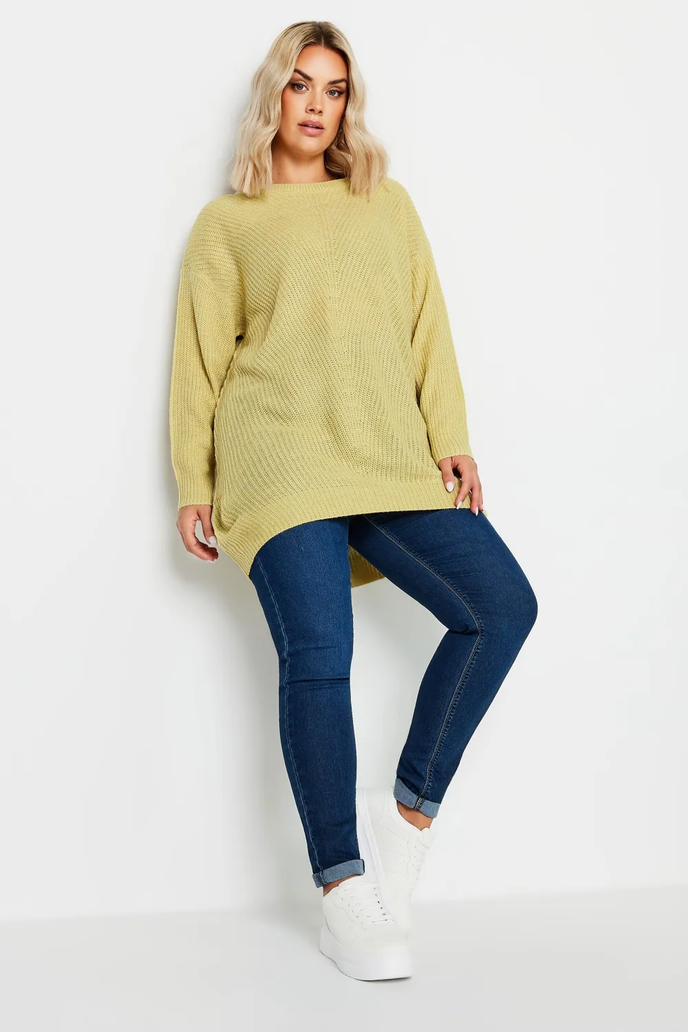 YOURS Curve Black & White Essential Knitted Jumper