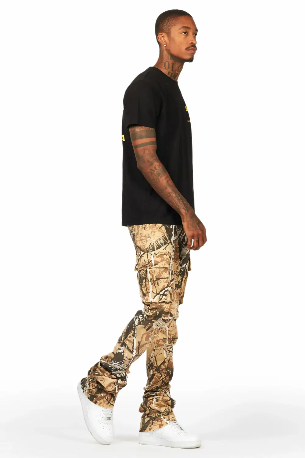 Renn Beige/TreeCamo Super Stacked Flare Jean