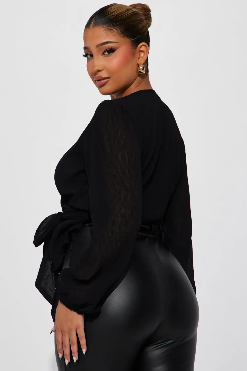 Play Time Pleated Blouse - Black