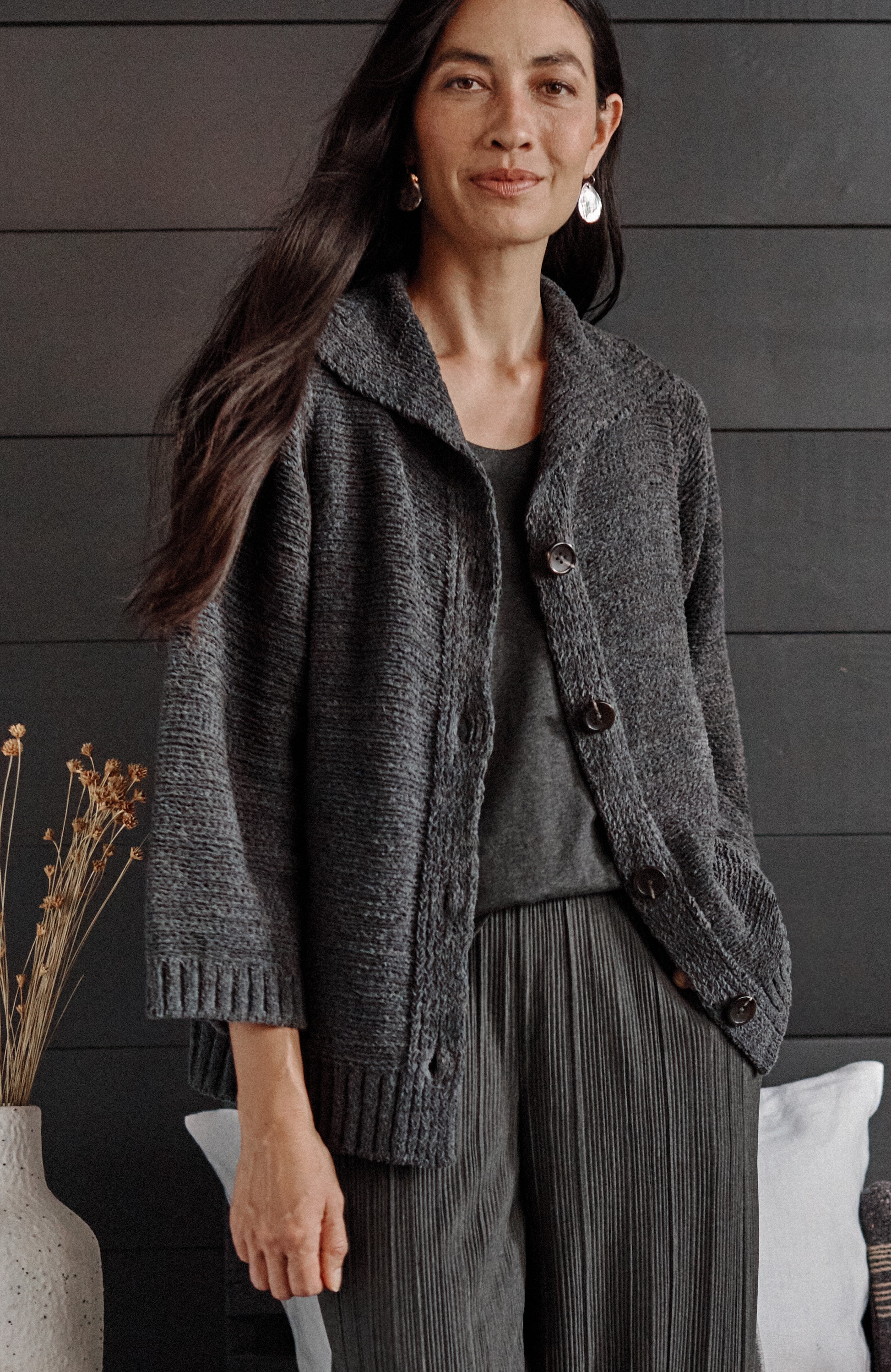 Pure Jill Button-Front Cardi