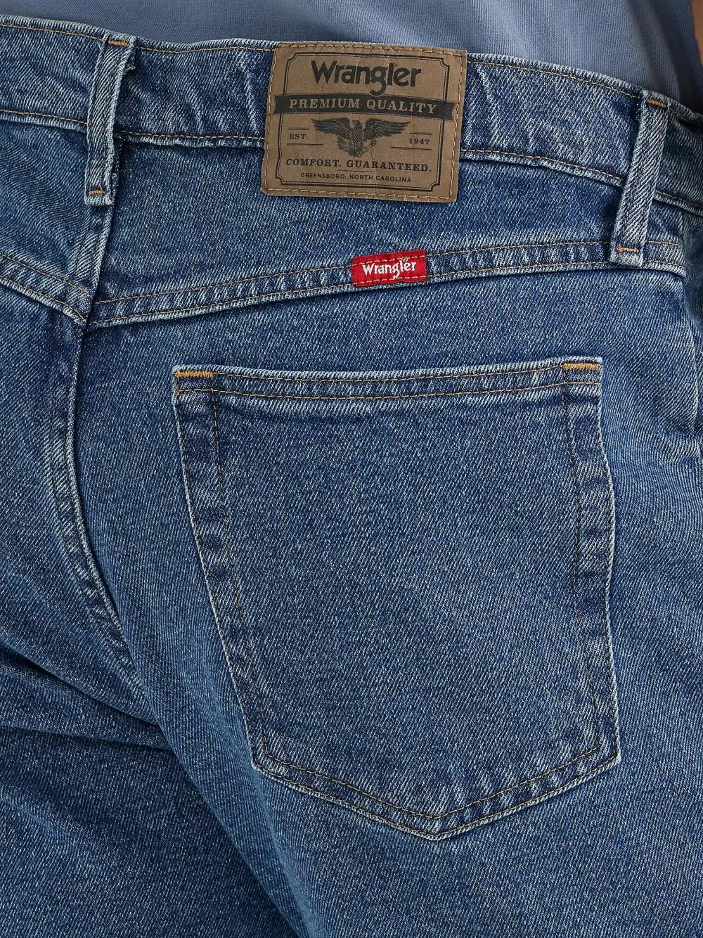 WRANGLER FIVE STAR PREMIUM DENIM FLEX FOR COMFORT REGULAR FIT JEAN IN DARK STONEWASH