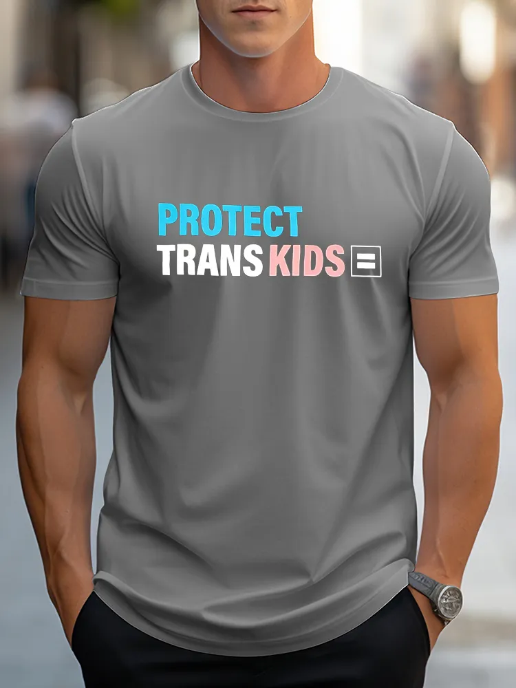 Pure Cotton Round-Neck Short-Sleeved Shirt Protect Trans Kids T-Shirt