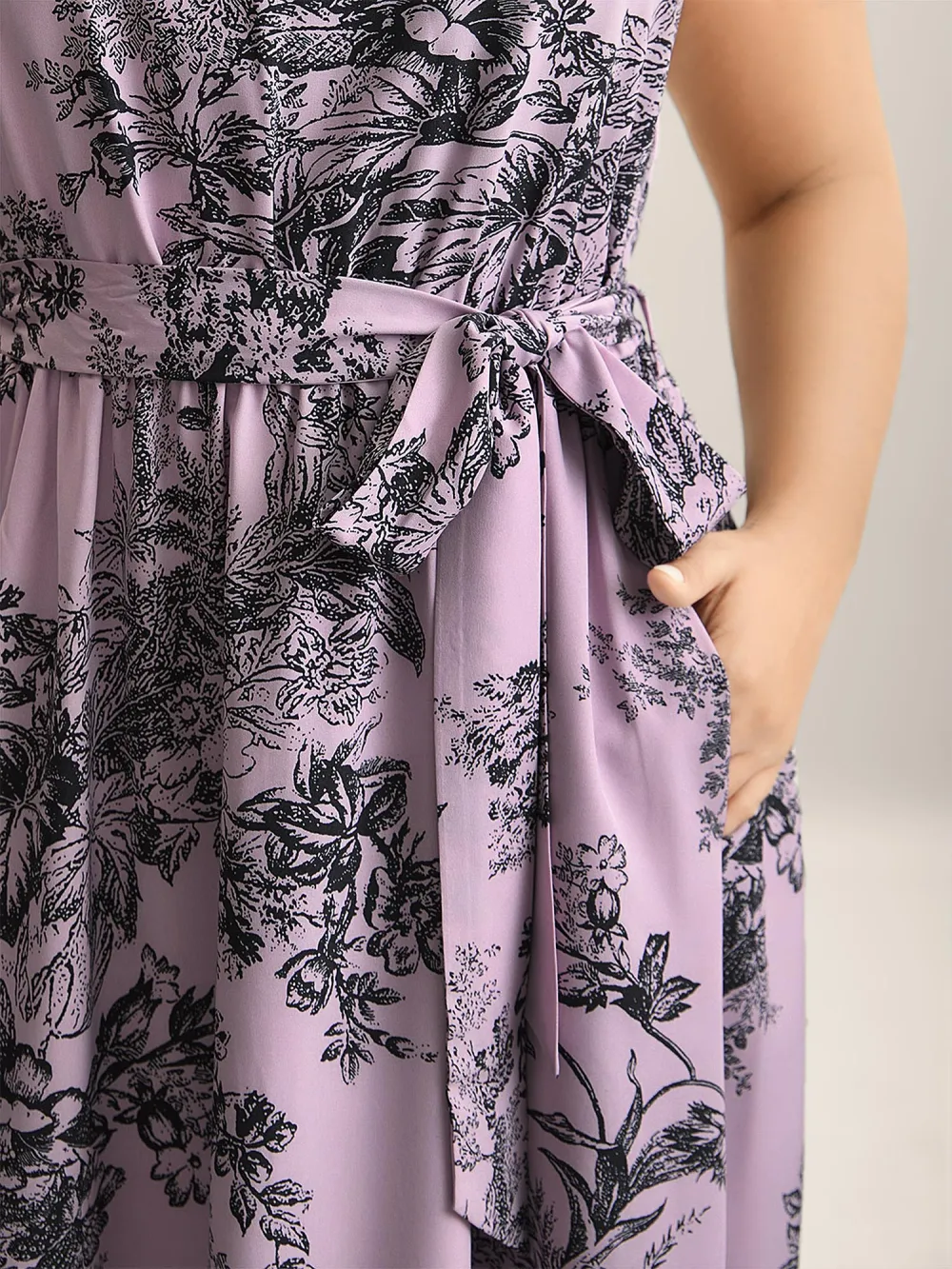 Spring Time Florals Sleeveless Midi Dress