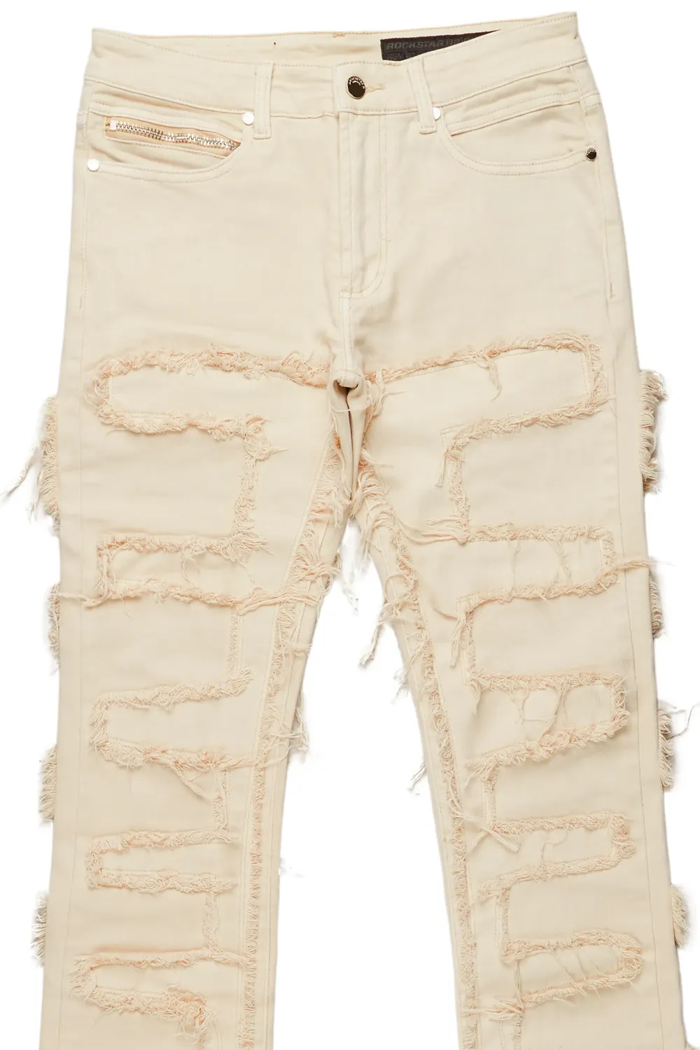 Shake Beige Stacked Flare Jean