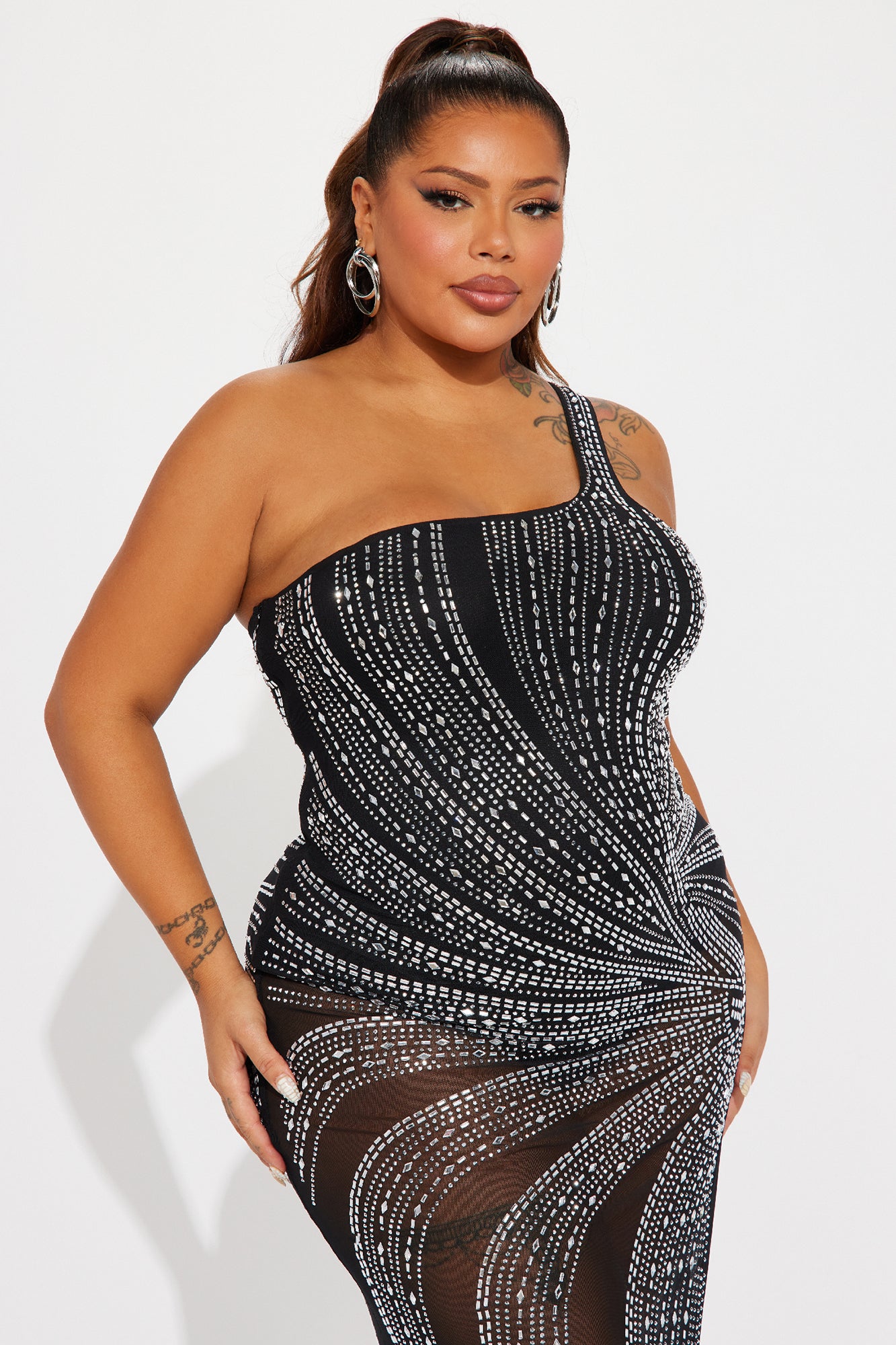 Aries Embellished Gown - Black