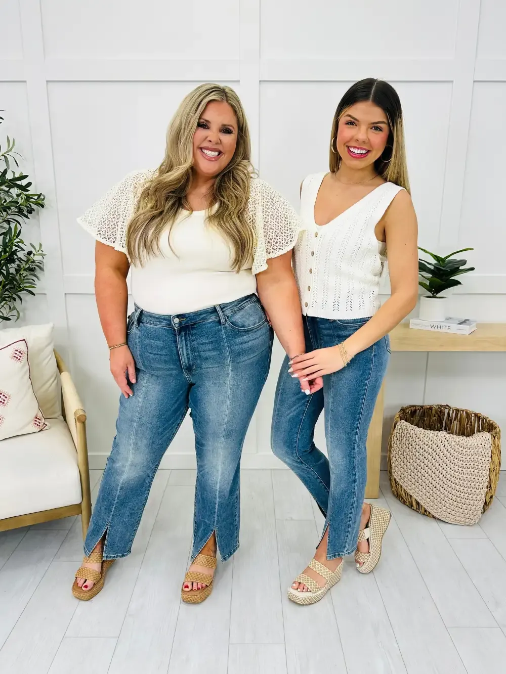 Judy Blue Split Decision Straight Leg Jeans