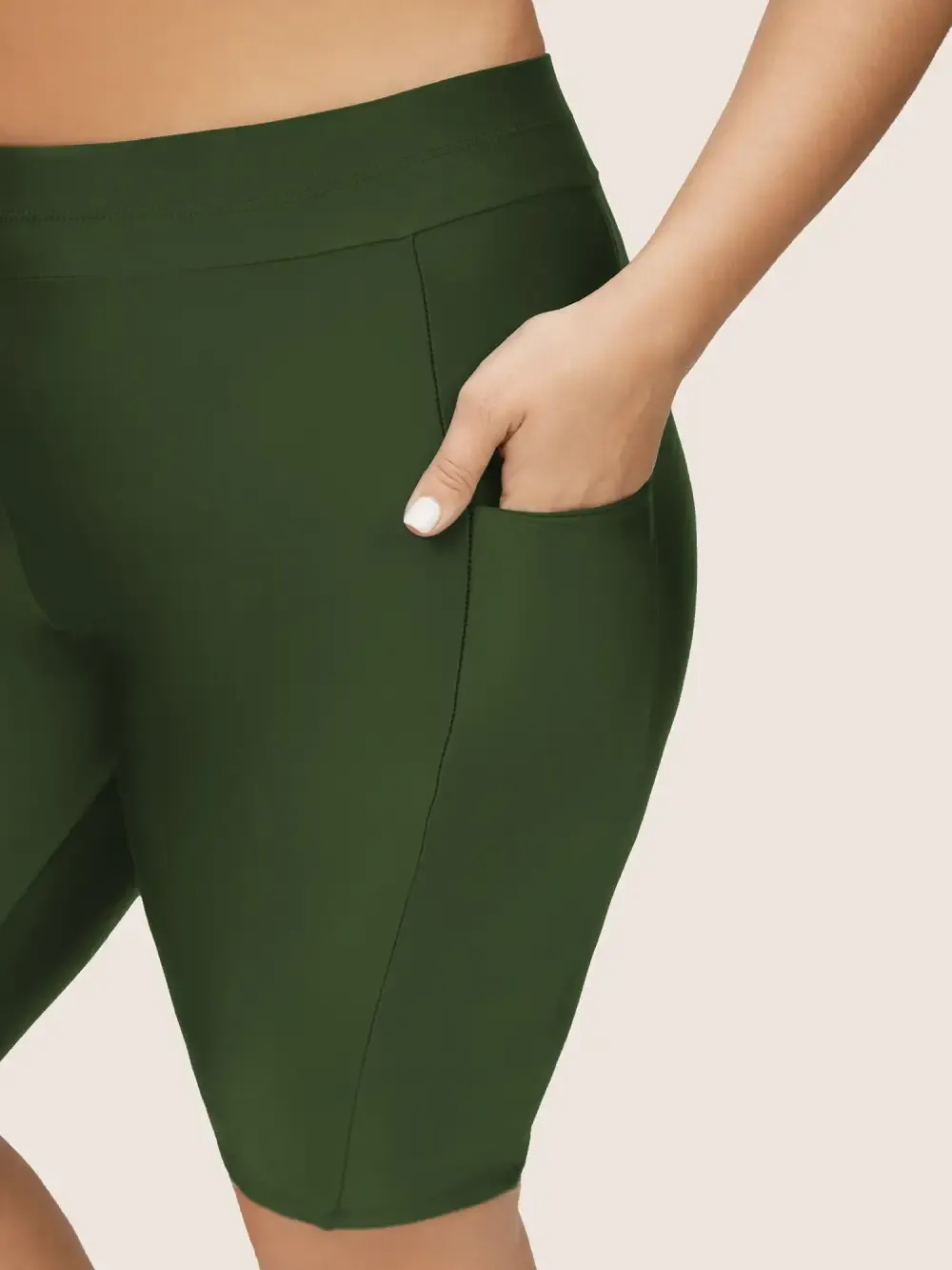 Plain Pocket Side Very Stretchy Skinny Swim Bottom