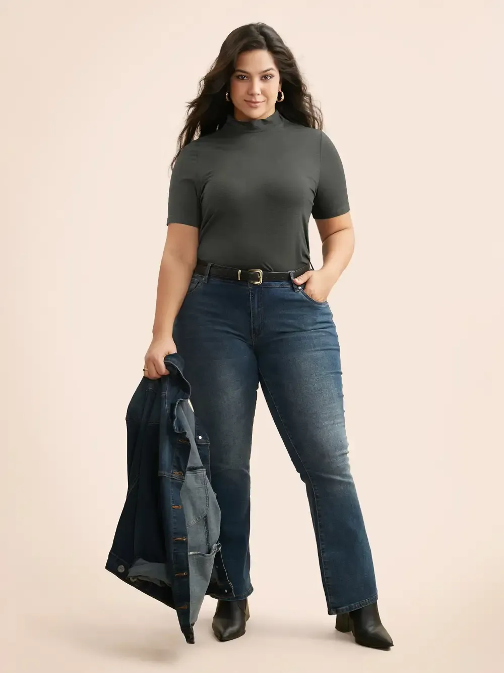 Supersoft Essentials Solid Mock Neck T-Shirt