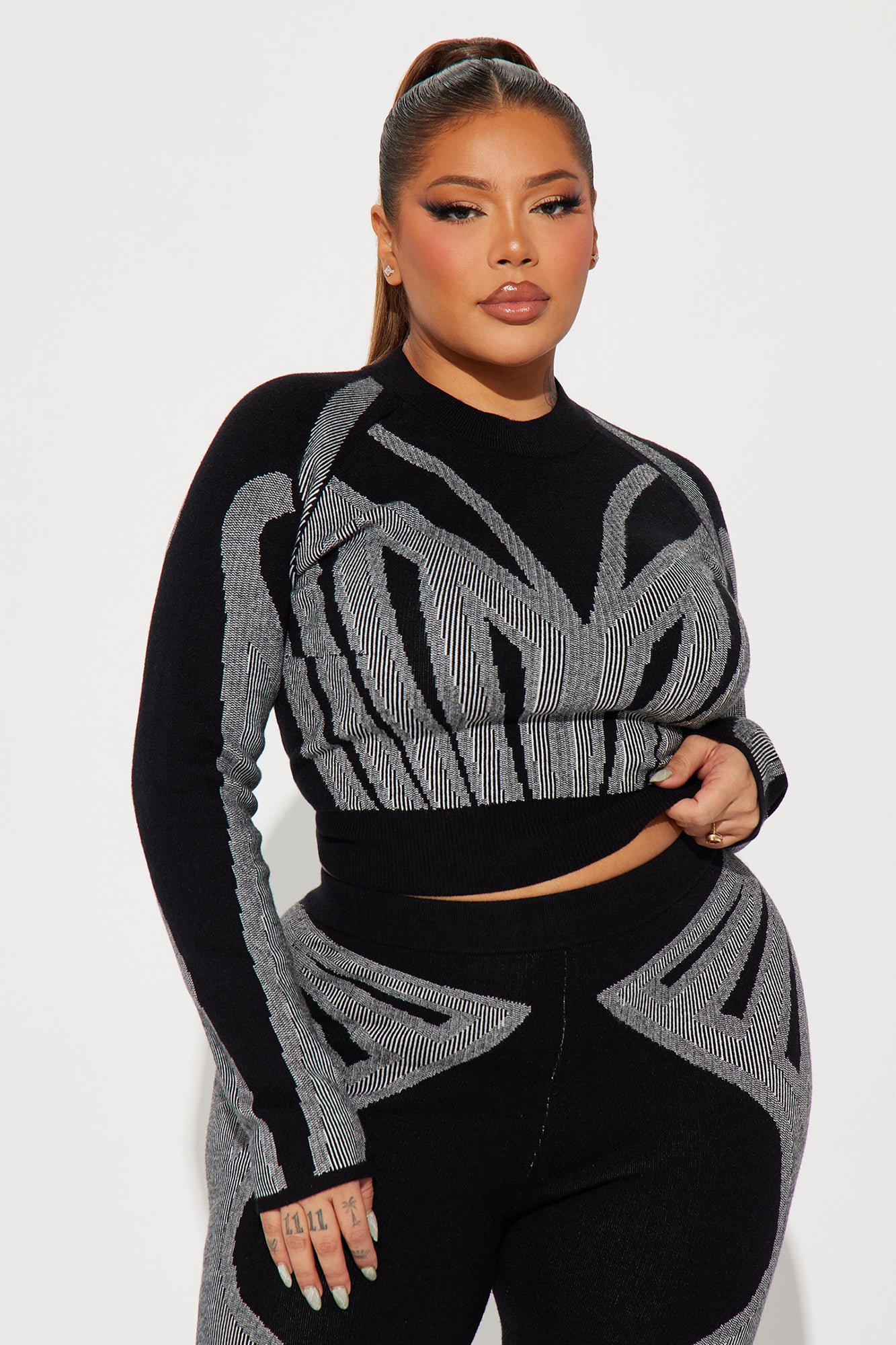 Ava Sweater Legging Set - Black/combo