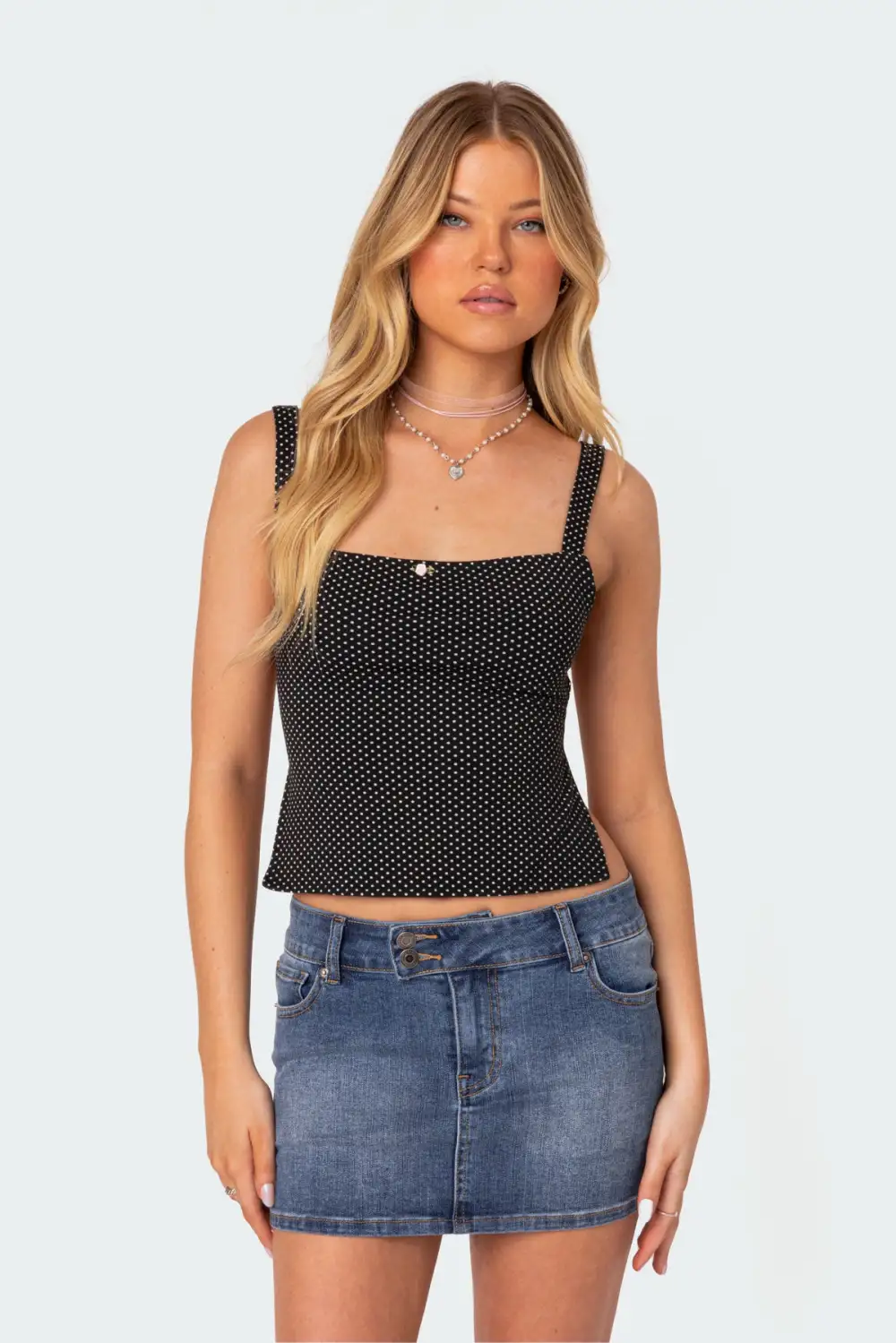 Kaia Polka Dot Tie Back Top