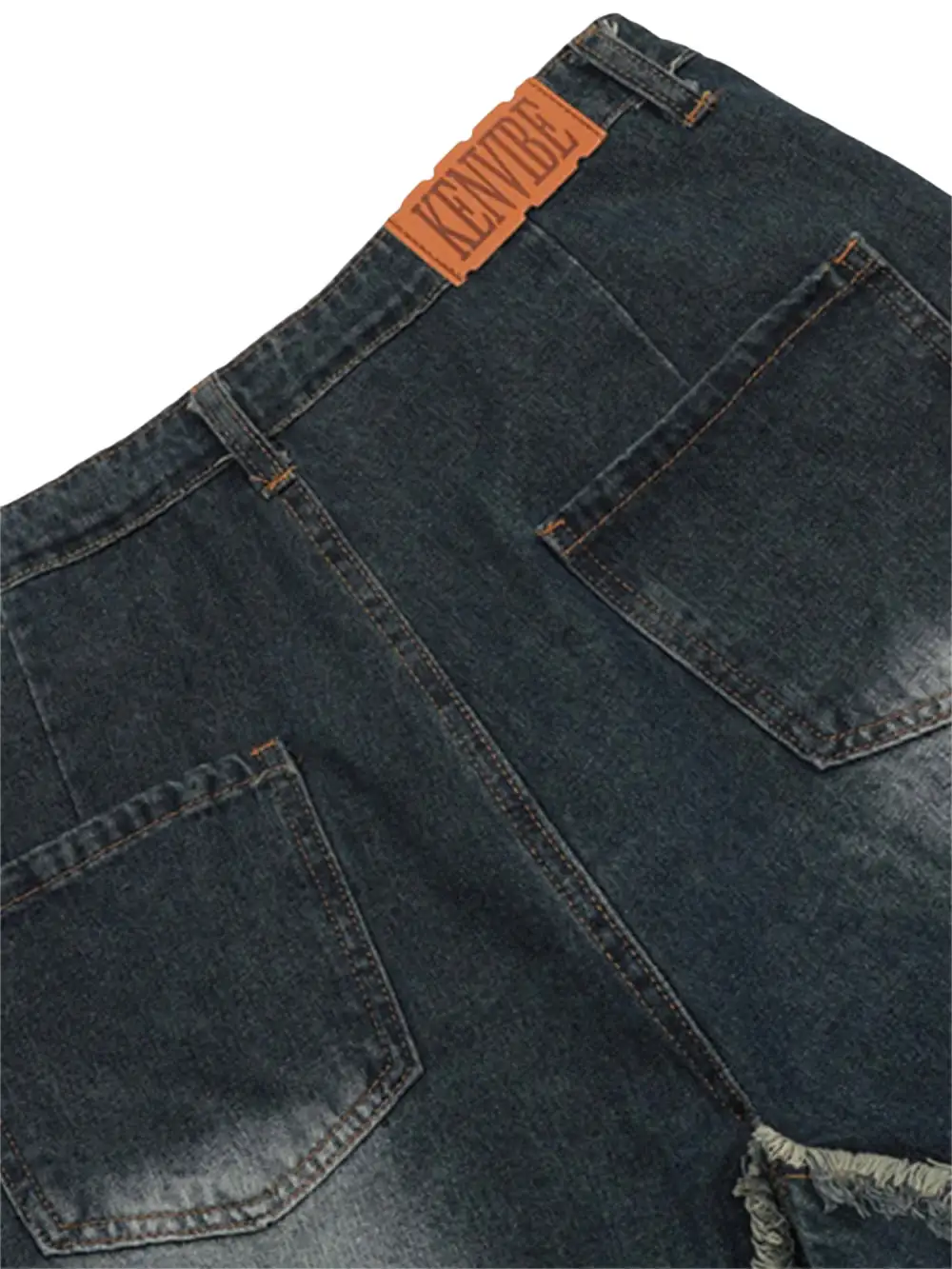 American Pentagram Tassel Patch Denim Shorts - 1681