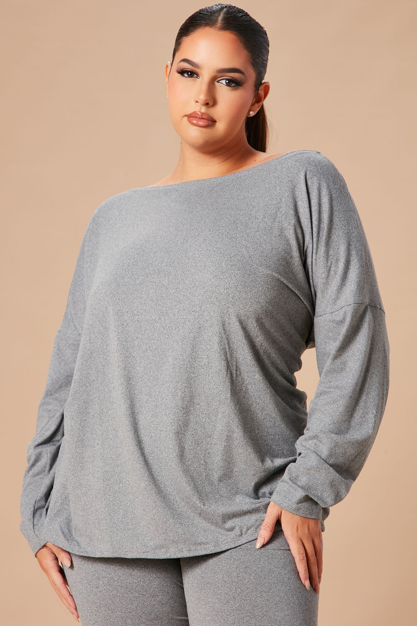 Don't Get This Twisted Pant Set - Heather Grey