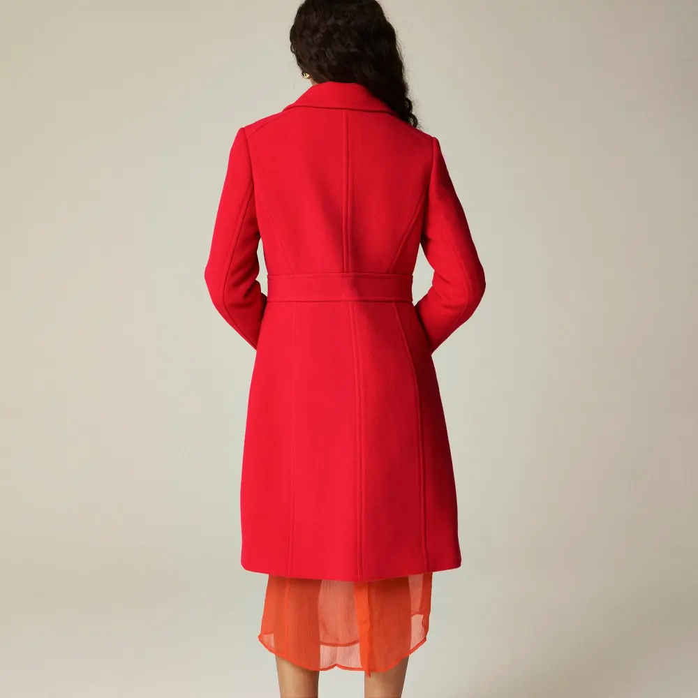 New lady day topcoat in Italian double-cloth wool blend