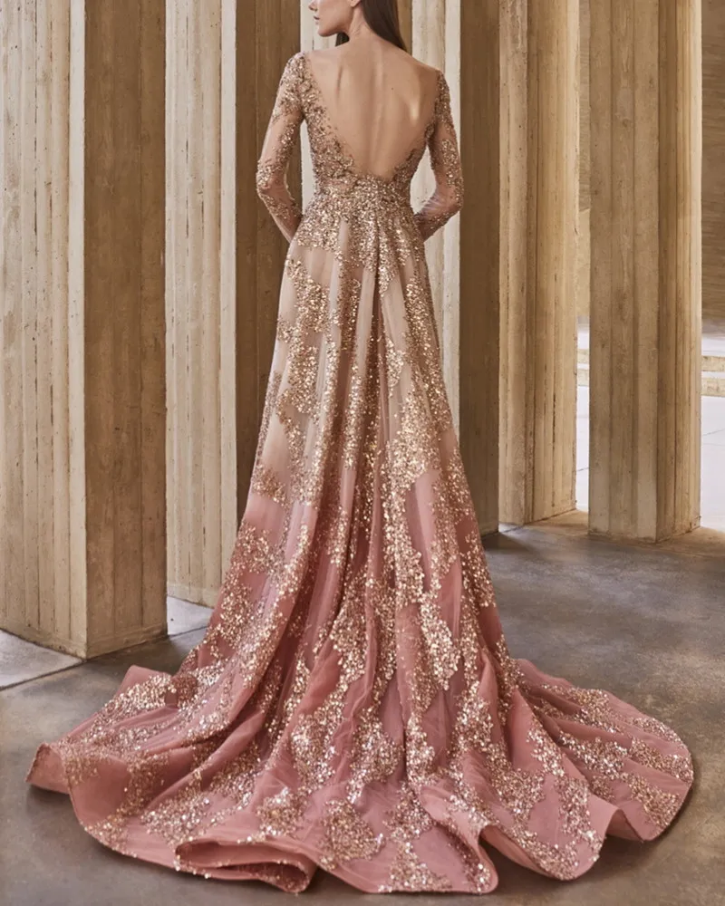 Elegant  Sequins Maxi Dress