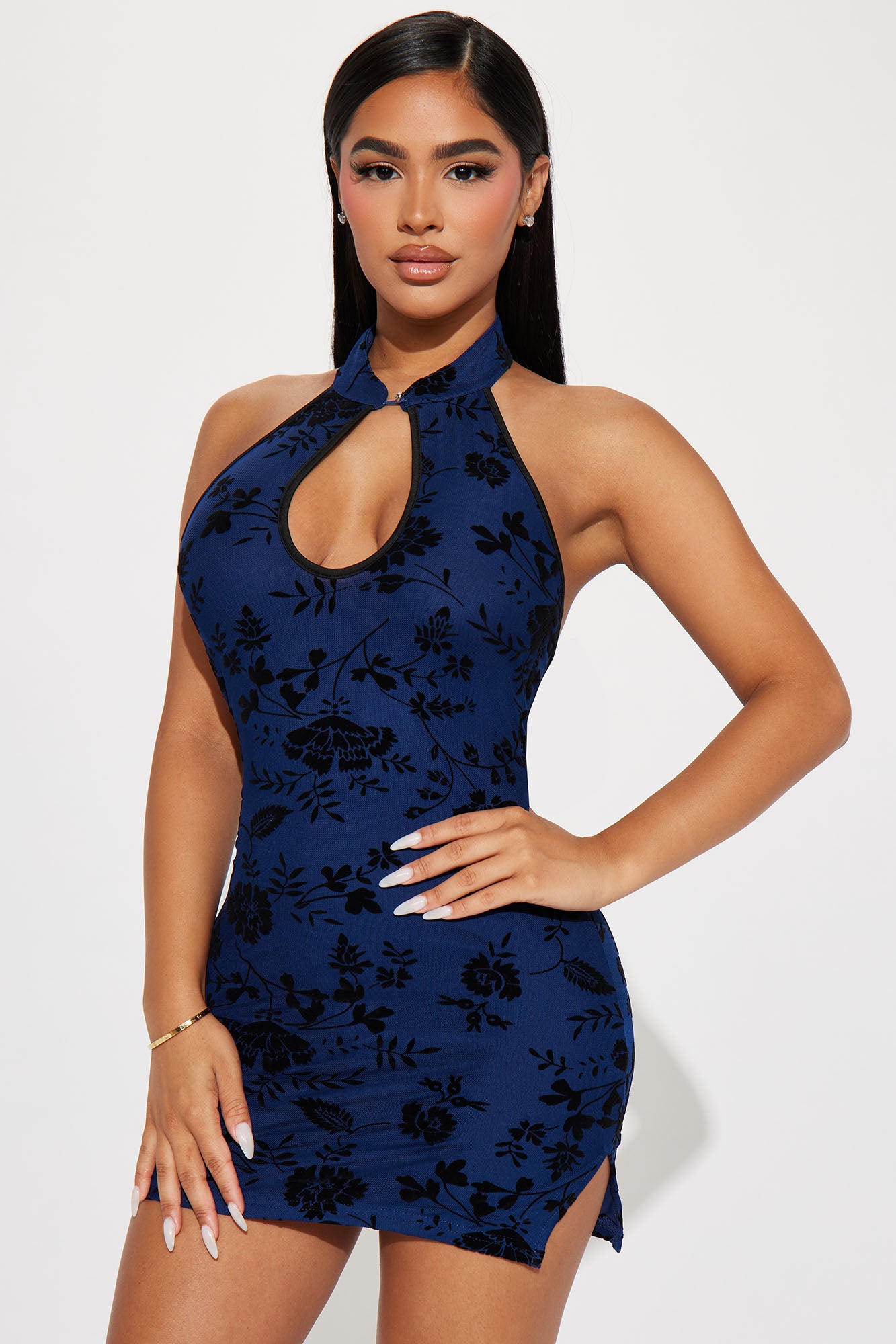 Olivia Mesh Mini Dress - Blue