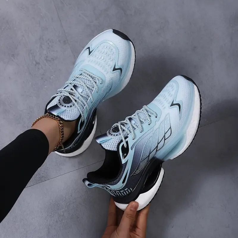Lightweight Mesh Low Top Round Toe Sports Shoes - Breathable, Comfortable, and Casual Lace Up Sneakers for Outdoor Activities - Spring All-Season Wear