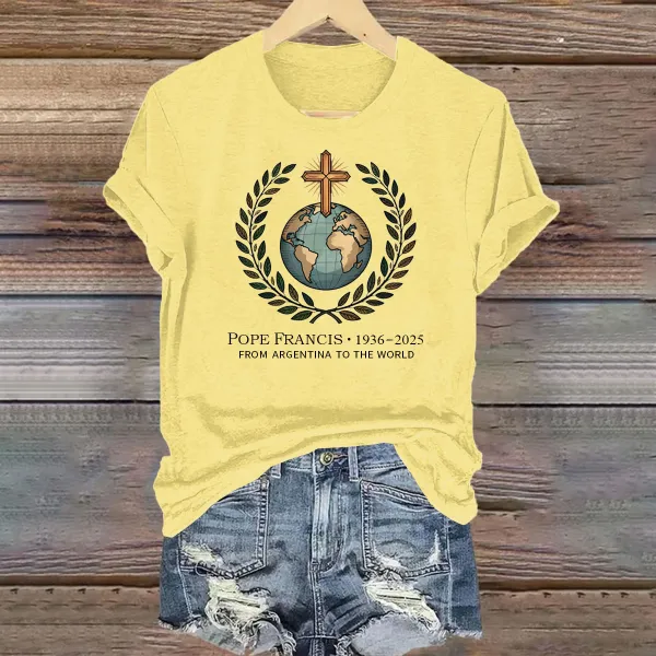 Women's PF 1936-2025 From Argentina To The World Print Short Sleeve Round Neck Cotton T-Shirt