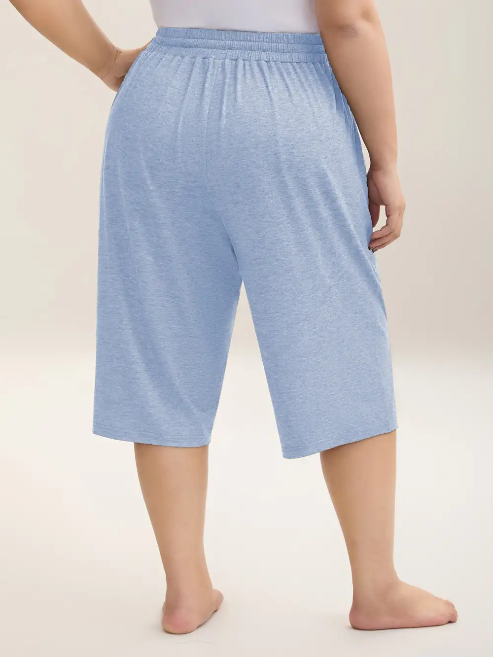 Mixed Color Knit Drawstring Loungewear Bottoms