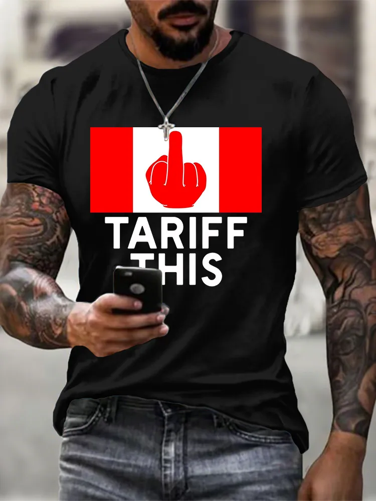 Men'S Short Sleeve Crew Neck Cotton Print T-Shirt