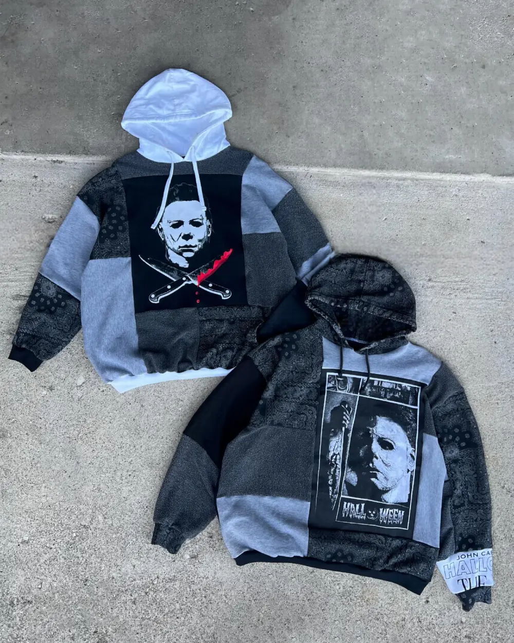 2 piene hoodie sweatshirts how perfect and cozy piece for your Halloween day