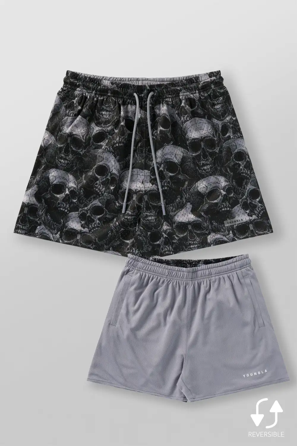 1111 -  Skulls & Roses Reversible Shorts