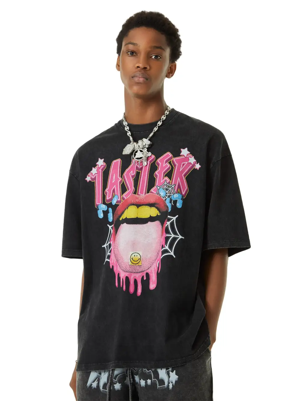 Creative Fun Big Tongue Print T-shirt - 2086