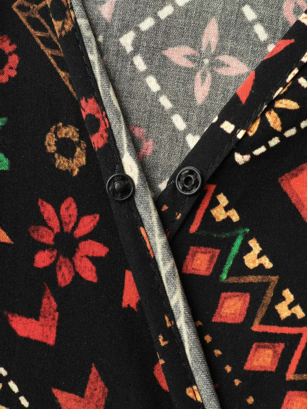 Supersoft Shirred Boho Collage Midi Dress