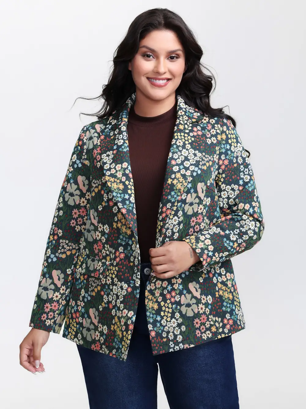 Yarn Dyed Jacquard Colorful Blazer