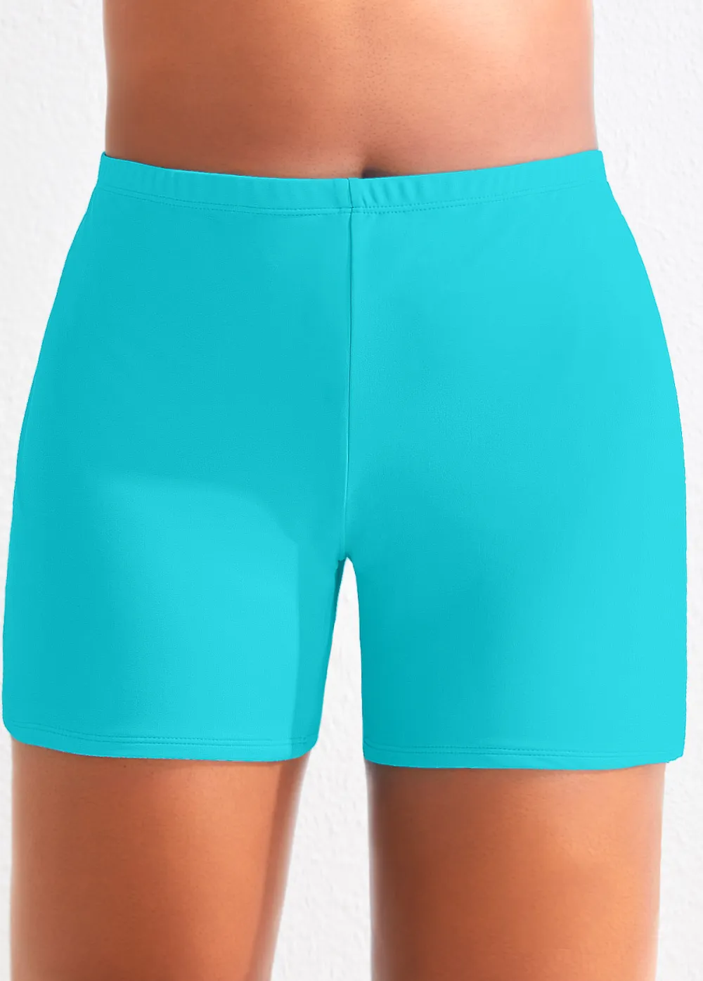 Plus Size Black High Waisted Swimwear Shorts