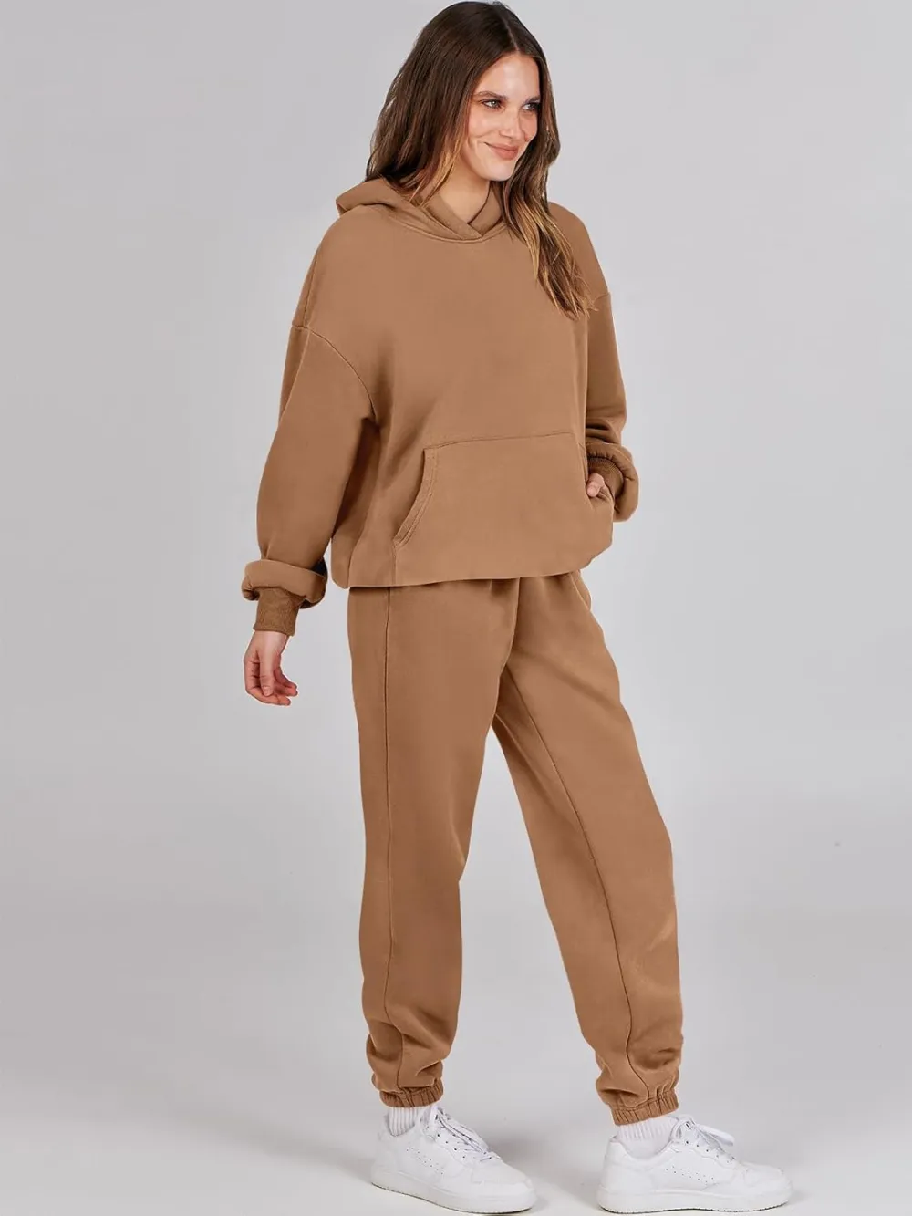 (Clearance Sale $1.99⚡) 2024 Women's Fall Oversized Casual Hoodie Two Piece Sweatshirt Jogging Pants Sweatshirt Set