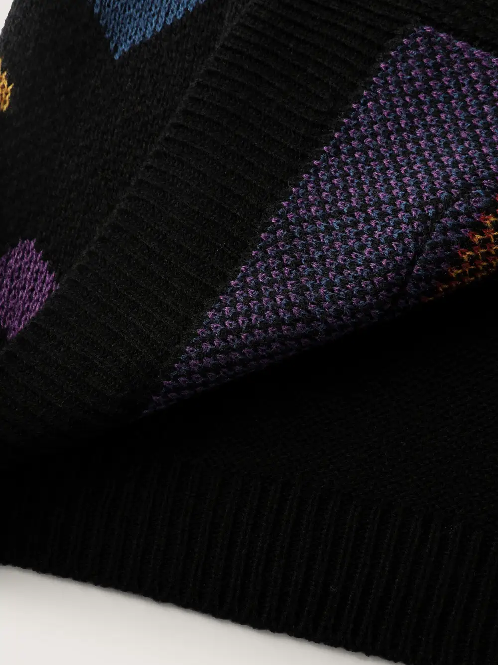 Colorful Hearts Jacquard Pockets Knit Cardigan