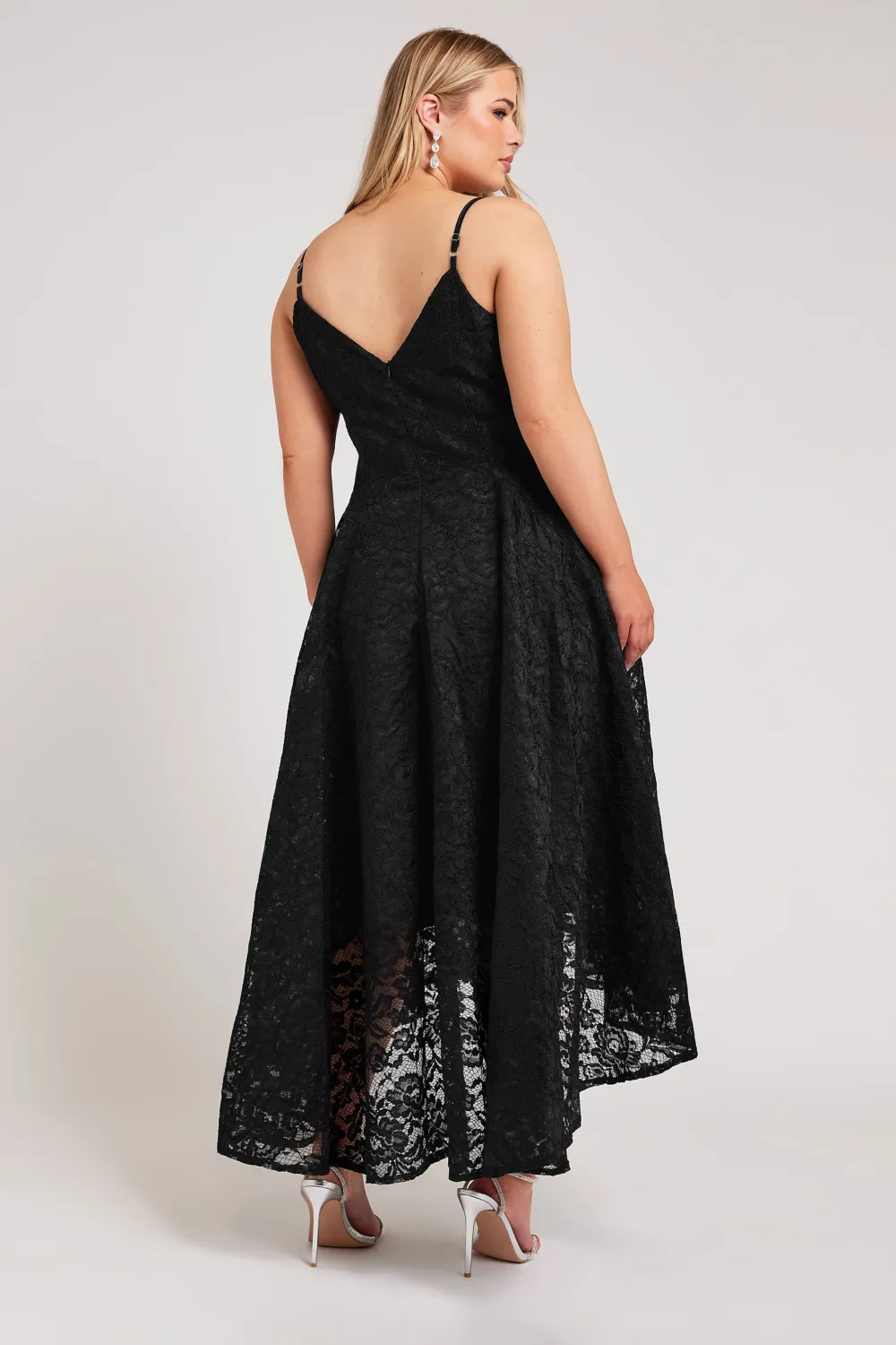 YOURS LONDON Curve Pink Lace Midi Prom Dress