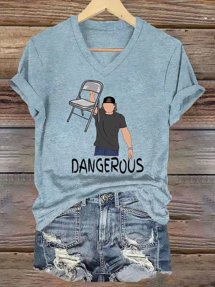 Dangerous V-Neck Short-Sleeved T-Shirt