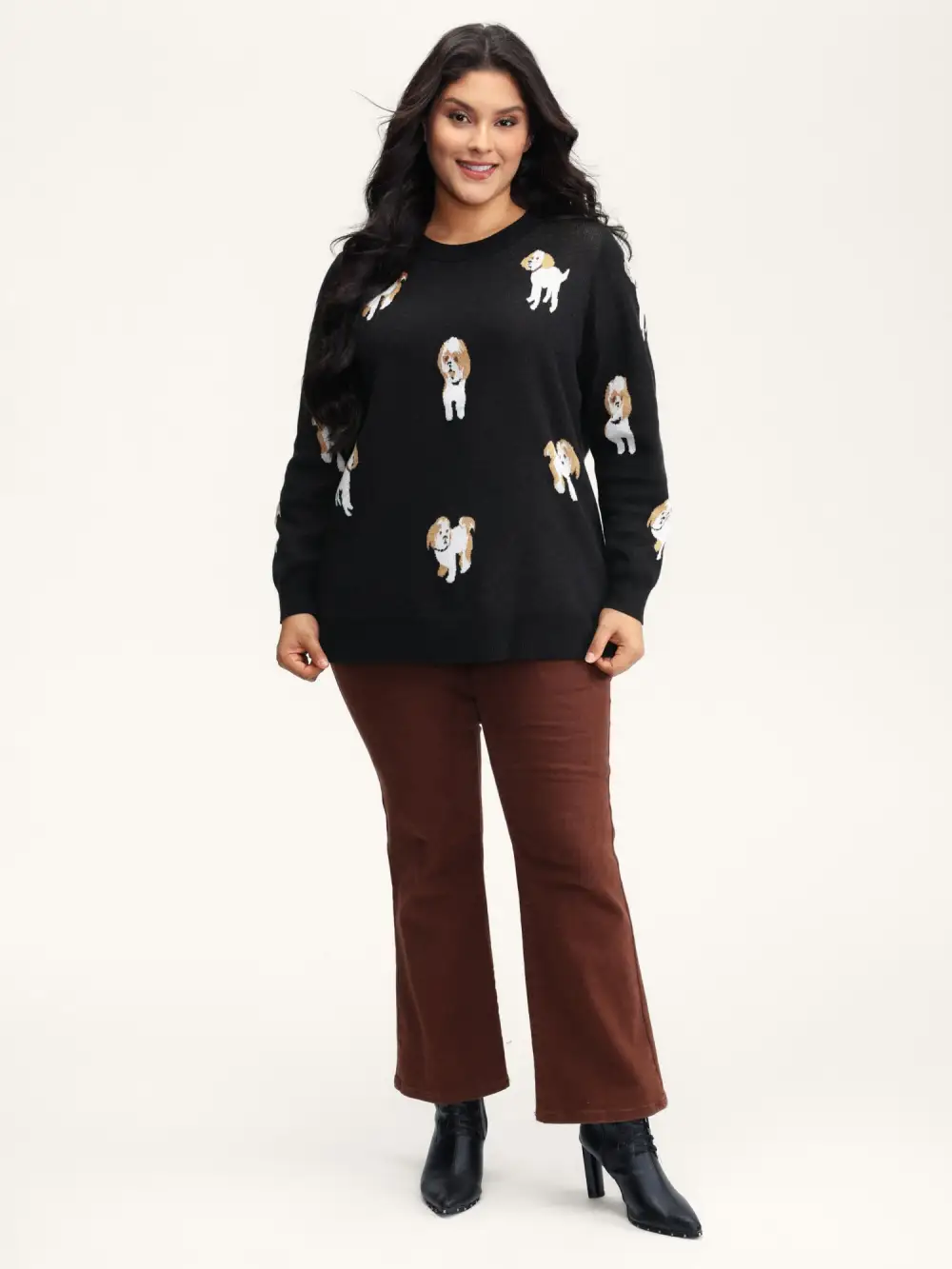 Puppies Everywhere Round Neck Pullover