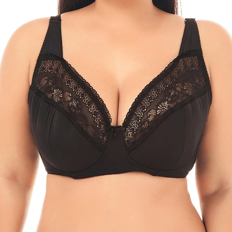2023 New Plus Size Big Boobs  Non Padded Lace Bra