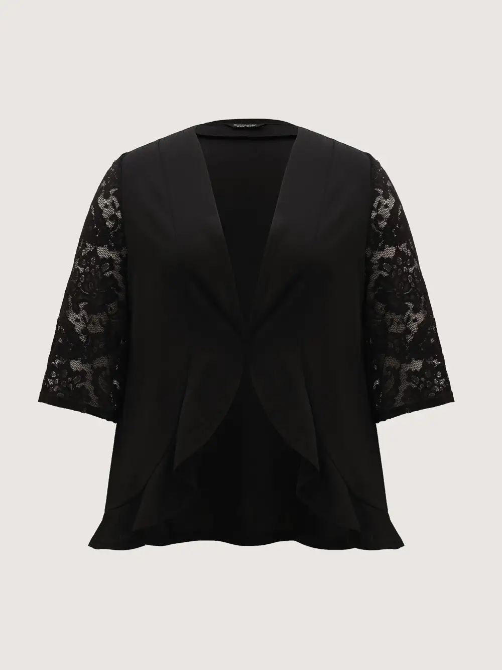 Sheer Lace Stretchy Arc Hem Jacket