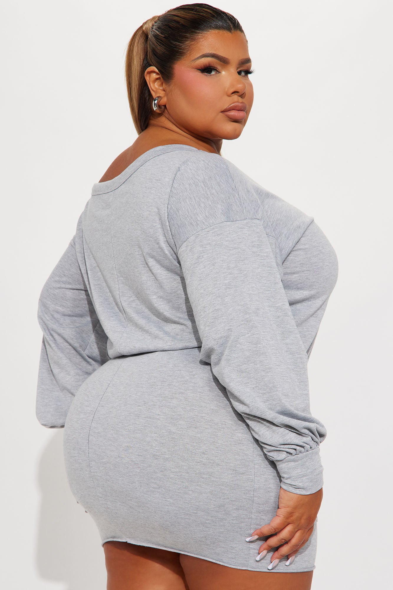 Kourtney French Terry Mini Dress - Heather Grey