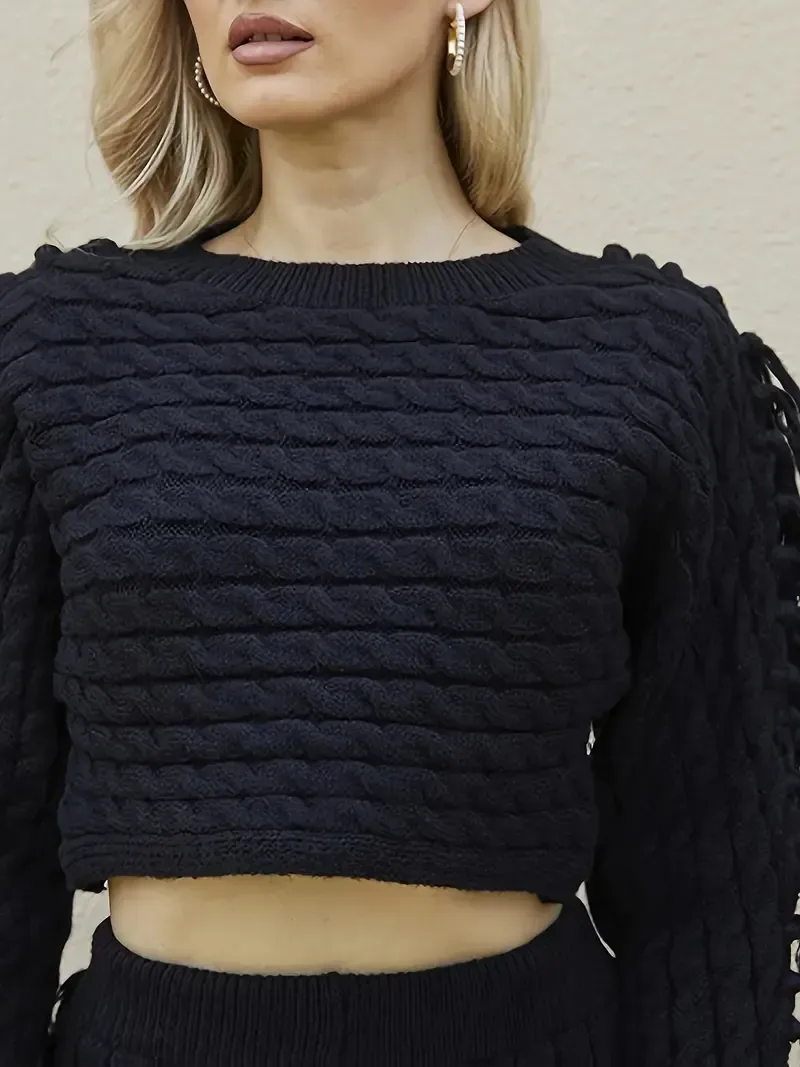 Tassel Knit Sweater Set