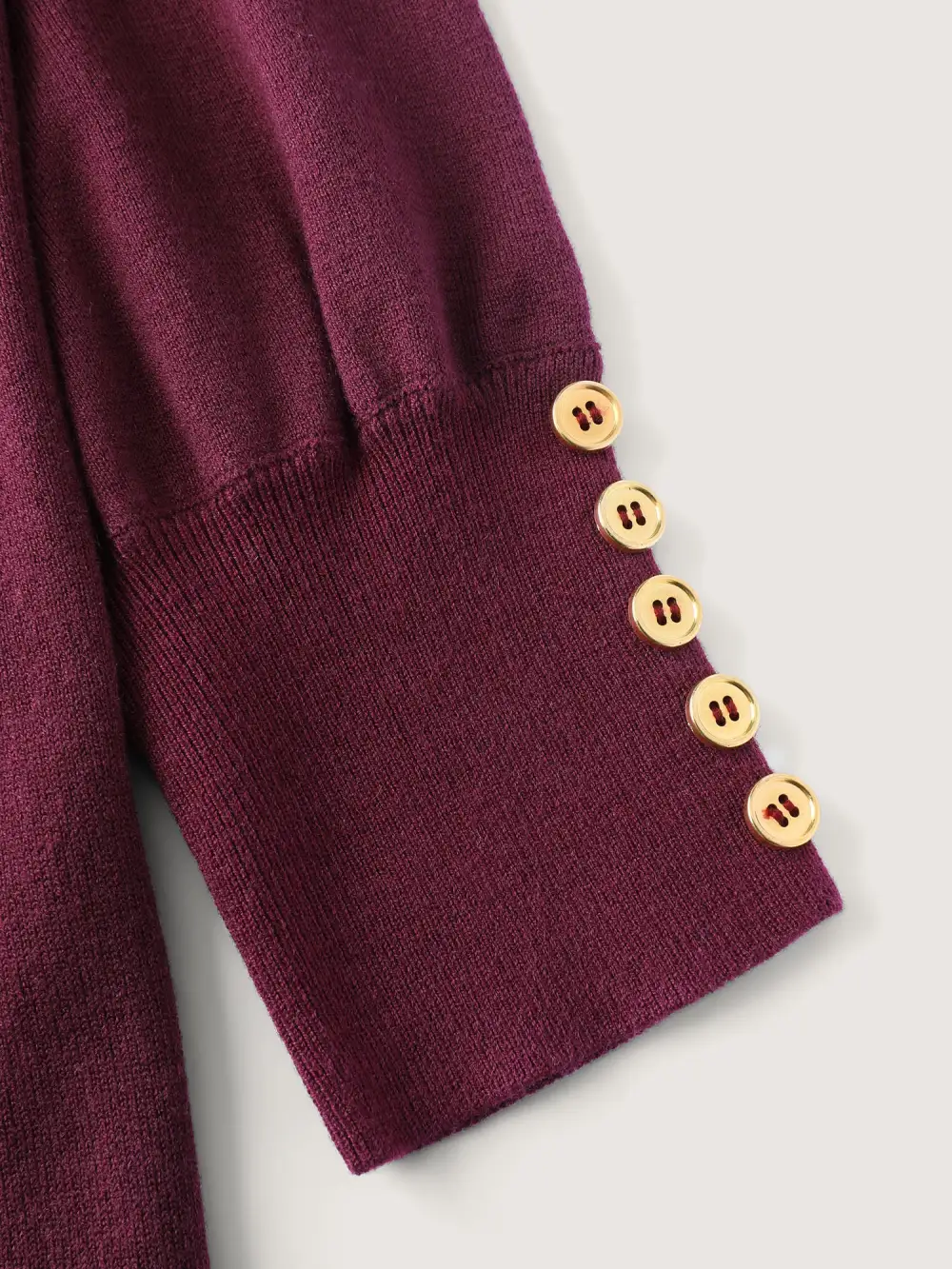 Lantern Sleeve Button Detail Pullover