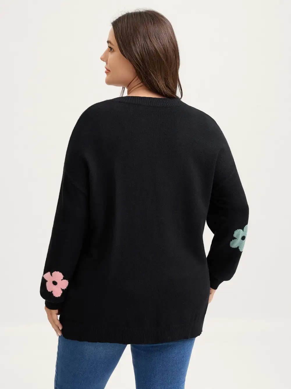 3D Floral Jacquard Embroidery Knit Cardigan