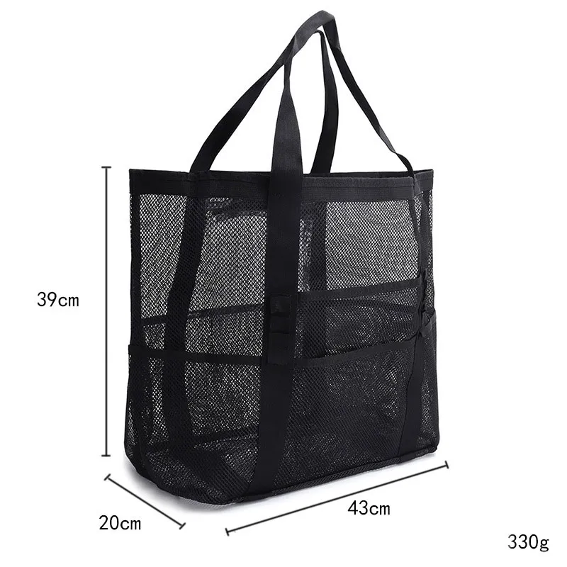 Mesh Black Open Hand Beach Bag