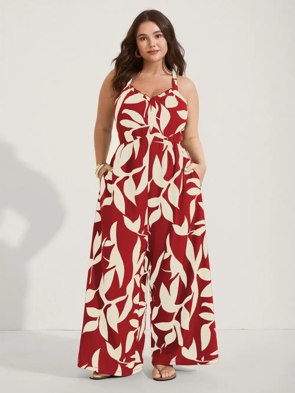 Silhouette Floral Print Sweetheart Jumpsuit