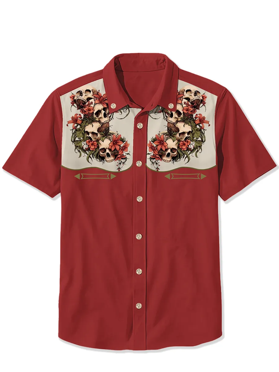 Skeleton Stacks And Flowers  Shirt